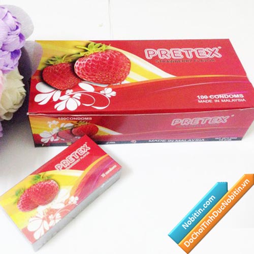 Bao cao su hương dâu Pretex